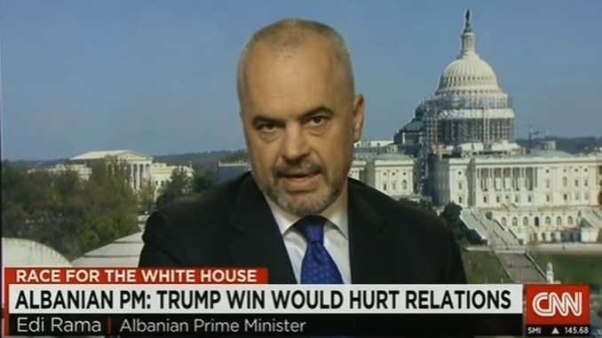 Albanian Prime Minister Edi Rama slamming a possible Trump presidency on CNN