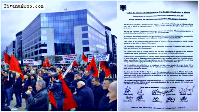 Albanians Demonstrate in Brussels – Urge Juncker to Support Free & Fair Elections in Albania