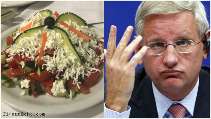 Former Swedish FM Carl Bildt Returns from Macedonia with a ‘Shopska Salad’ at hand
