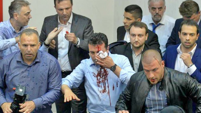 Anti-Albanian Protesters Storm Macedonia’s Parliament, Opposition Leader Beaten Up