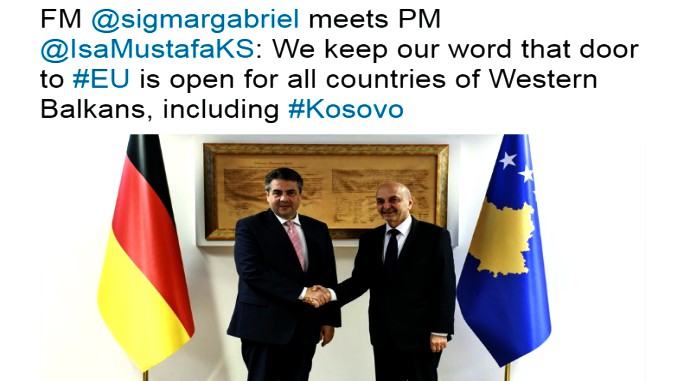 German top diplomat Gabriel urges pro-EU reforms on Kosovo trip