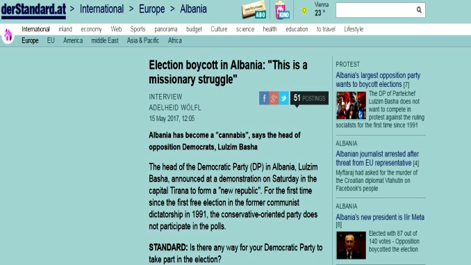 Der Standart/ Election boycott in Albania: “This is a missionary struggle”