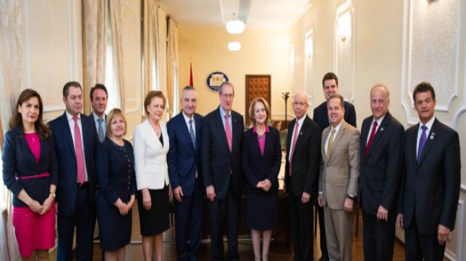Albanian Parliamanet Speaker and U.S. Congressional delegation discuss political situation