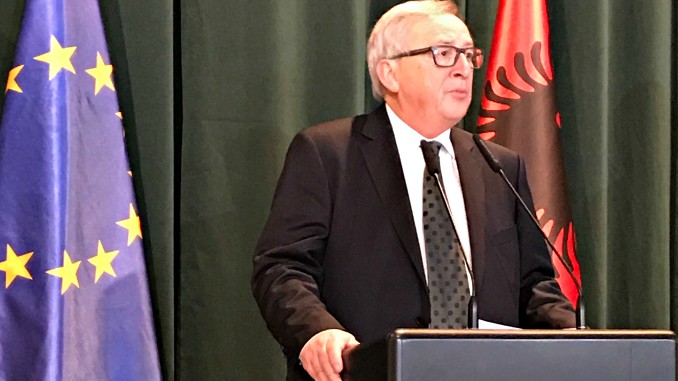 Jean Claude Juncker today in Tirana, Albania