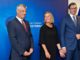 EU High Rep Federica Mogherini in the middle of Kosovan President Hashim Thaci (left) and Serbian President Aleksandar Vučić