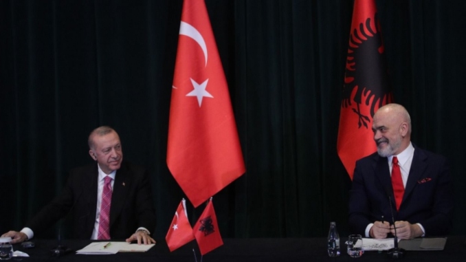 Turkish leader Erdogan visits Albania to boost ties