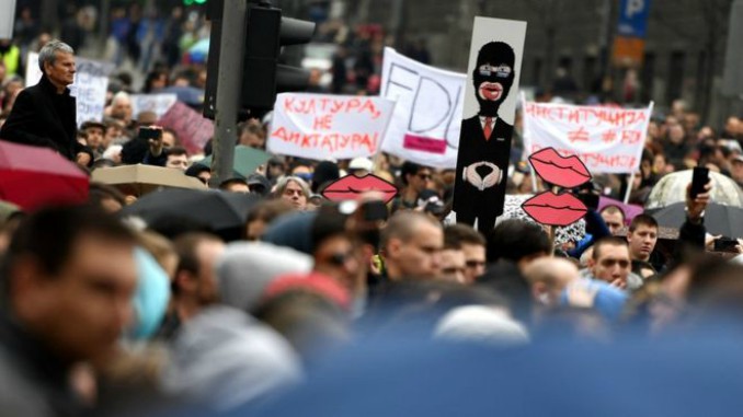 Serbia protests: Anger, eggs and chanting at ‘anti-dictatorship’ rallies