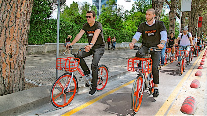 Chinese giant Mobike makes Albanian capital Tirana its first home in the Balkans